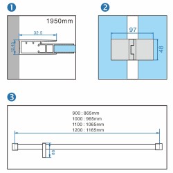 KABINA PRYSZNICOWA PROSTOKĄTNA ZES-KZ02A-90X80 CHROM 90x80 CM