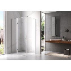 KABINA PRYSZNICOWA PROSTOKĄTNA ZES-KZ02A-90X80 CHROM 90x80 CM
