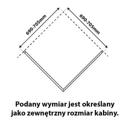 KABINA PRYSZNICOWA KWADRATOWA ZES-KZ04A-70 CHROM 70x70 CM