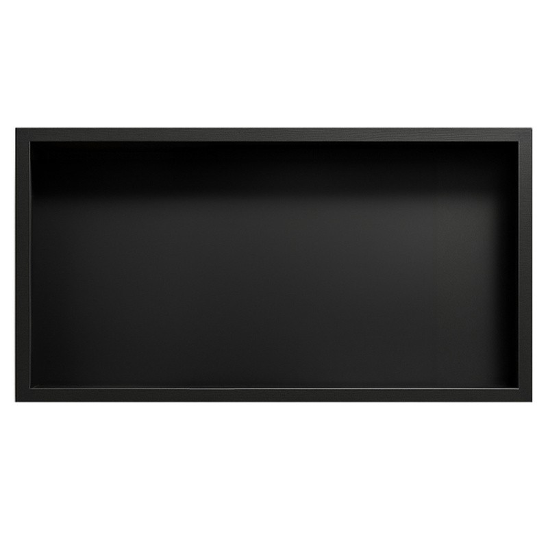 PÓŁKA ŁAZIENKOWA WNĘKOWA IGA Z KOŁNIERZEM CZARNA 60X30X10 CM PÓŁKA ŁAZIENKOWA WNĘKOWA IGA Z KOŁNIERZEM CZARNA 60X30X10 CM