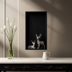 PÓŁKA ŁAZIENKOWA WNĘKOWA IGA Z KOŁNIERZEM CZARNA 60X30X10 CM