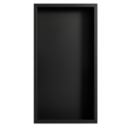 PÓŁKA ŁAZIENKOWA WNĘKOWA IGA Z KOŁNIERZEM CZARNA 60X30X10 CM