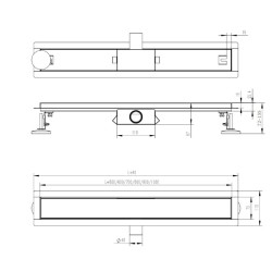 ODPŁYW LINIOWY DL01 CLASSIC G2 SATIN 100 CM