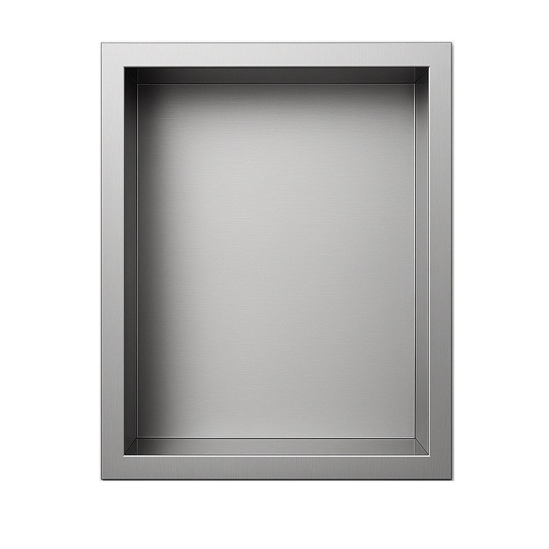 PÓŁKA ŁAZIENKOWA WNĘKOWA IGA Z KOŁNIERZEM CHROM 45X30X7 CM PÓŁKA ŁAZIENKOWA WNĘKOWA IGA Z KOŁNIERZEM CHROM 45X30X7 CM