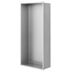 PÓŁKA ŁAZIENKOWA WNĘKOWA IGA Z KOŁNIERZEM CHROM 60X30X10 CM
