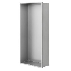 PÓŁKA ŁAZIENKOWA WNĘKOWA IGA Z KOŁNIERZEM CHROM 60X30X10 CM
