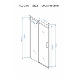 DRZWI PRYSZNICOWE ZES-KZ09A-100 CHROM 95-100 CM 8 MM