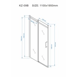 DRZWI PRYSZNICOWE ZES-KZ09B-110 CHROM 105-110 CM 8 MM