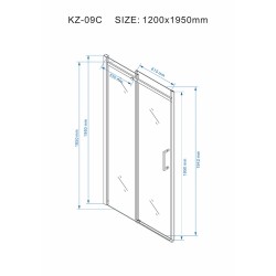 DRZWI PRYSZNICOWE ZES-KZ09C-120 CHROM 115-120 CM 8 MM