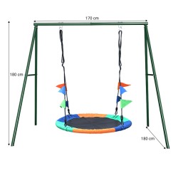 HUŚTAWKA BOCIANIE GNIAZDO DLA DZIECI OGRODOWA ARIEL 100CM DUŻA ZE STELAŻEM