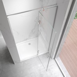 DRZWI PRYSZNICOWE UCHYLNE DO WNĘKI KZ17F CHROM 120 CM 6 MM