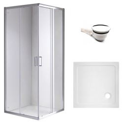 KABINA PRYSZNICOWA KWADRATOWA Z BRODZIKIEM KZ93A/ST02A CHROM/BIAŁY 80x80