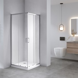 KABINA PRYSZNICOWA KWADRATOWA Z BRODZIKIEM KZ93A/ST02A CHROM/BIAŁY 80x80