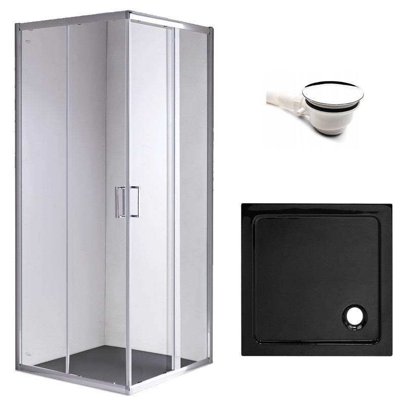 KABINA PRYSZNICOWA KWADRATOWA Z BRODZIKIEM KZ93A/ST02A CHROM/CZARNY 80x80 KABINA PRYSZNICOWA KWADRATOWA Z BRODZIKIEM KZ93A/ST02A CHROM/CZARNY 80x80