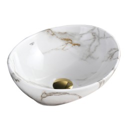 UMYWALKA NABLATOWA CERAMICZNA MARMUROWA OWALNA LUMO-MAR1-340