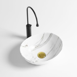 UMYWALKA NABLATOWA CERAMICZNA MARMUROWA OWALNA LUMO-MAR1-340