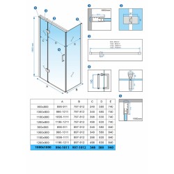 KABINA PRYSZNICOWA KWADRATOWA ZES-KZ01D-BL-100 CZARNA100x100 CM