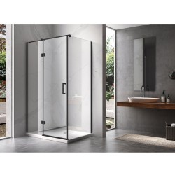 KABINA PRYSZNICOWA PROSTOKĄTNA ZES-KZ02B-BL-100X80 CZARNA 100x80 CM