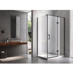KABINA PRYSZNICOWA PROSTOKĄTNA ZES-KZ02B-BL-100X80 CZARNA 100x80 CM