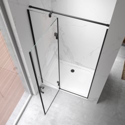 DRZWI PRYSZNICOWE UCHYLNE DO WNĘKI KZ17D CZARNE 100 CM 6 MM