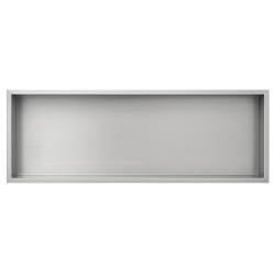 PÓŁKA ŁAZIENKOWA WNĘKOWA IGA Z KOŁNIERZEM CHROM 90X30X10 CM