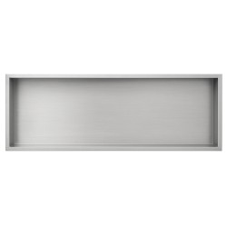 PÓŁKA ŁAZIENKOWA WNĘKOWA IGA Z KOŁNIERZEM CHROM 90X30X10 CM