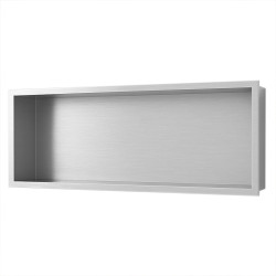 PÓŁKA ŁAZIENKOWA WNĘKOWA IGA Z KOŁNIERZEM CHROM 90X30X10 CM