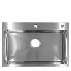 ZLEW KUCHENNY ZLEWOZMYWAK JEDNOKOMOROWY STALOWY INOX ALOR-CH-68X45 DOZOWNIK SYFON UCHWYTY