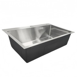 ZLEW KUCHENNY ZLEWOZMYWAK JEDNOKOMOROWY STALOWY INOX ALOR-CH-68X45 DOZOWNIK SYFON UCHWYTY