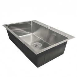 ZLEW KUCHENNY ZLEWOZMYWAK JEDNOKOMOROWY STALOWY INOX ALOR-CH-68X45 DOZOWNIK SYFON UCHWYTY