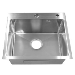 ZLEW KUCHENNY ZLEWOZMYWAK JEDNOKOMOROWY STALOWY INOX ALOR-CH-50X45 DOZOWNIK SYFON UCHWYTY