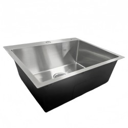 ZLEW KUCHENNY ZLEWOZMYWAK JEDNOKOMOROWY STALOWY INOX ALOR-CH-59X49 DOZOWNIK SYFON UCHWYTY