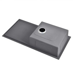 ZLEW KUCHENNY ZLEWOZMYWAK JEDNOKOMOROWY Z OCIEKACZEM STALOWY INOX MILOS-CH-78X48 DOZOWNIK SYFON UCHWYTY
