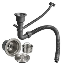 ZLEW KUCHENNY ZLEWOZMYWAK JEDNOKOMOROWY Z OCIEKACZEM STALOWY INOX MILOS-CH-78X48 DOZOWNIK SYFON UCHWYTY
