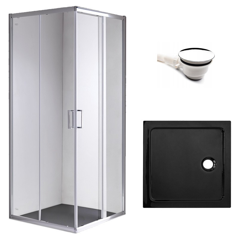 KABINA PRYSZNICOWA KWADRATOWA Z BRODZIKIEM KZ93C/ST06A CHROM/CZARNY 100x100 KABINA PRYSZNICOWA KWADRATOWA Z BRODZIKIEM KZ93C/ST06A CHROM/CZARNY 100x100