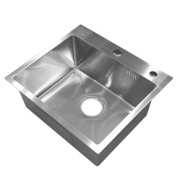 ZLEW KUCHENNY ZLEWOZMYWAK JEDNOKOMOROWY STALOWY INOX ALOR-CH-50X40 DOZOWNIK SYFON UCHWYTY
