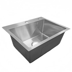 ZLEW KUCHENNY ZLEWOZMYWAK JEDNOKOMOROWY STALOWY INOX ALOR-CH-50X40 DOZOWNIK SYFON UCHWYTY