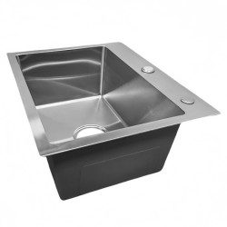 ZLEW KUCHENNY ZLEWOZMYWAK JEDNOKOMOROWY STALOWY INOX ALOR-CH-50X40 DOZOWNIK SYFON UCHWYTY