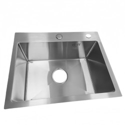 ZLEW KUCHENNY ZLEWOZMYWAK JEDNOKOMOROWY STALOWY INOX ALOR-CH-50X40 DOZOWNIK SYFON UCHWYTY