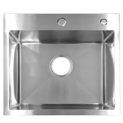 ZLEW KUCHENNY ZLEWOZMYWAK JEDNOKOMOROWY STALOWY INOX ALOR-CH-50X50 DOZOWNIK SYFON UCHWYTY