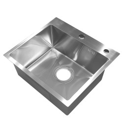 ZLEW KUCHENNY ZLEWOZMYWAK JEDNOKOMOROWY STALOWY INOX ALOR-CH-50X50 DOZOWNIK SYFON UCHWYTY