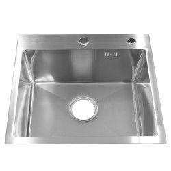 ZLEW KUCHENNY ZLEWOZMYWAK JEDNOKOMOROWY STALOWY INOX ALOR-CH-50X50 DOZOWNIK SYFON UCHWYTY