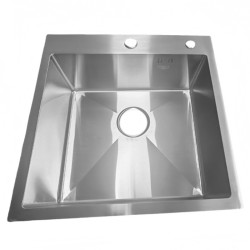 ZLEW KUCHENNY ZLEWOZMYWAK JEDNOKOMOROWY STALOWY INOX ALOR-CH-50X50 DOZOWNIK SYFON UCHWYTY