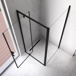 KABINA PRYSZNICOWA KWADRATOWA KZ04B CZARNA 80x80 CM 6 MM