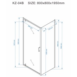 KABINA PRYSZNICOWA KWADRATOWA KZ04B CZARNA 80x80 CM 6 MM