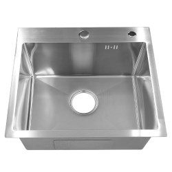 ZLEW KUCHENNY ZLEWOZMYWAK JEDNOKOMOROWY STALOWY INOX ALOR-CH-40X45 DOZOWNIK SYFON UCHWYTY