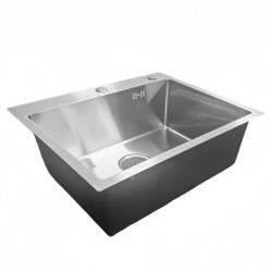 ZLEW KUCHENNY ZLEWOZMYWAK JEDNOKOMOROWY STALOWY INOX ALOR-CH-55X45 DOZOWNIK SYFON UCHWYTY