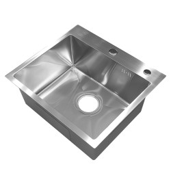ZLEW KUCHENNY ZLEWOZMYWAK JEDNOKOMOROWY STALOWY INOX ALOR-CH-55X45 DOZOWNIK SYFON UCHWYTY