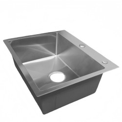 ZLEW KUCHENNY ZLEWOZMYWAK JEDNOKOMOROWY STALOWY INOX ALOR-CH-55X45 DOZOWNIK SYFON UCHWYTY
