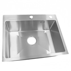 ZLEW KUCHENNY ZLEWOZMYWAK JEDNOKOMOROWY STALOWY INOX ALOR-CH-55X45 DOZOWNIK SYFON UCHWYTY